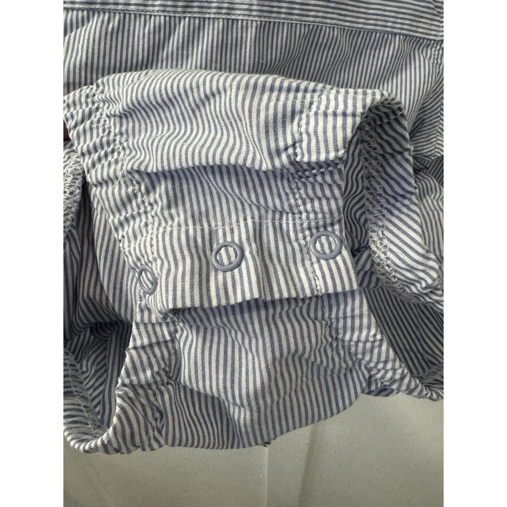 Wrangler‎ Boys 18 Months Bodysuit Long Sleeve Button Up Blue Plaid Shirt Logo
